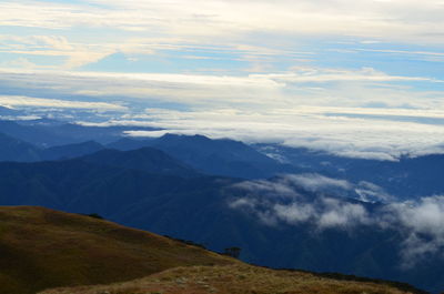 Scenic view of mountains against sky