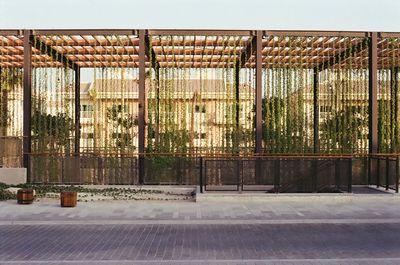 View of built structure against clear sky