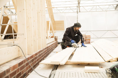 Male construction worker at construction site