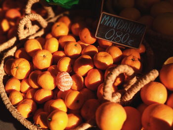 Oranges for sale at market stall