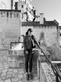 Woman standing on terrace