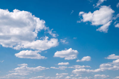 Low angle view of clouds in blue sky