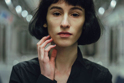 Close-up portrait of young woman