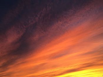 Low angle view of sky at sunset