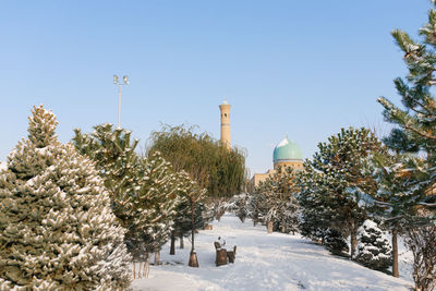 Tashkent, uzbekistan. december 2020. old town in winter