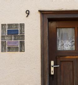 Closed door of building