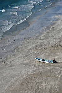 High angle view of beach