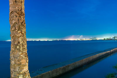 Scenic view of sea against blue sky