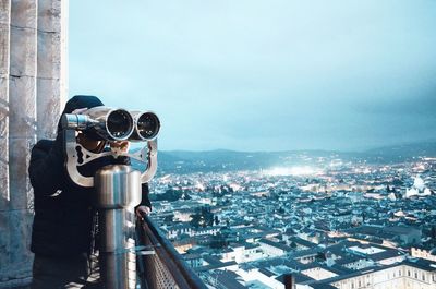 Close-up of cityscape against sky