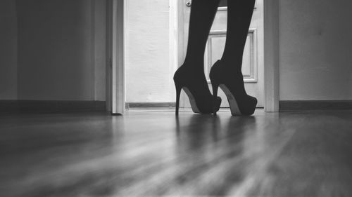 Low section of man at home