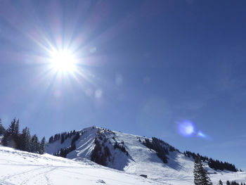 Setzberg mountain in wintertime, tegernsee, bavaria, germany