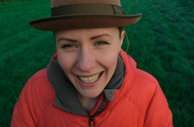 Portrait of smiling boy wearing hat