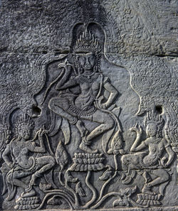 Close-up of sculpture in temple