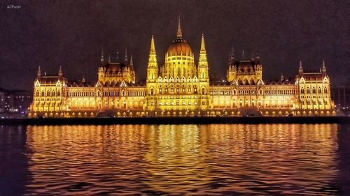 Illuminated city at night