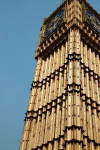 Low angle view of historic building against clear sky
