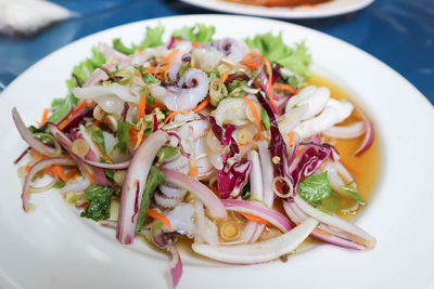 Close-up of meal served in plate