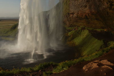 Scenic view of waterfall