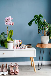 Potted plant on table