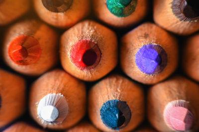 Full frame shot of multi colored pencils