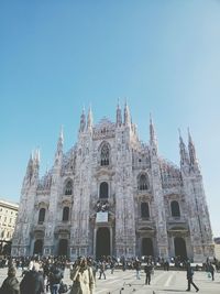 Low angle view of cathedral against blue sky