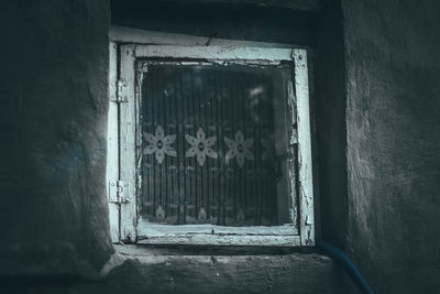 Closed door of old building