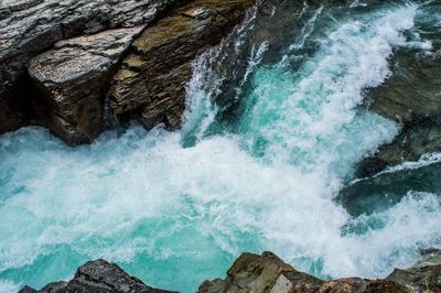 High angle view of sea waves