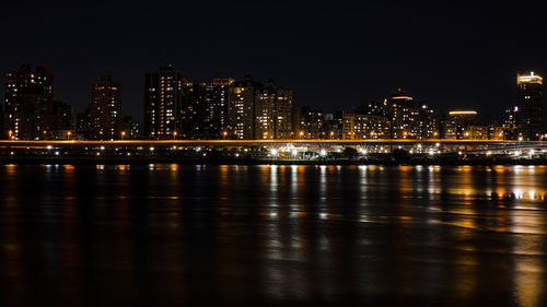 Illuminated city at night