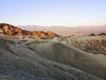 Scenic view of mountains against clear sky