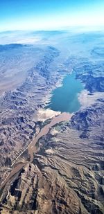 High angle view of aerial view of dramatic landscape