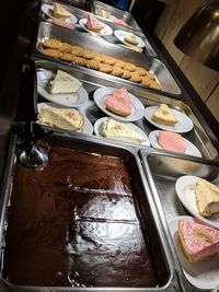 High angle view of ice cream in store