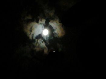 View of moon in the dark