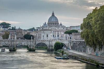 Ponte sant angelo over tiber river in city