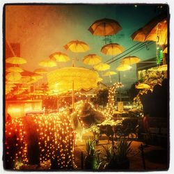 Illuminated city at night