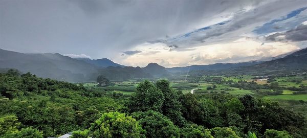 Scenic view of mountains against sky