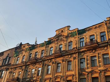 Low angle view of residential building against sky