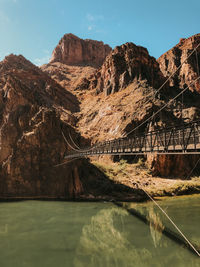 Bridge over river against sky