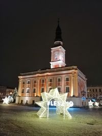 Building against sky at night