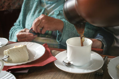 Close-up of coffee cup on table