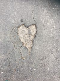 High angle view of heart shape