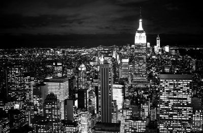 Illuminated city at night