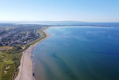 High angle view of sea against sky