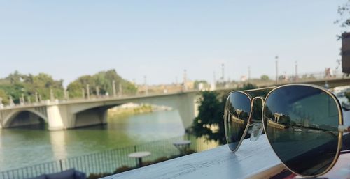 Bridge over river against sky
