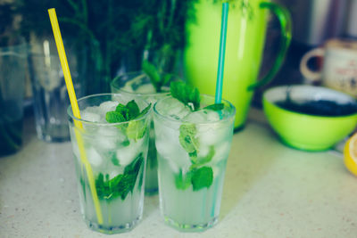 Close-up of drink on table