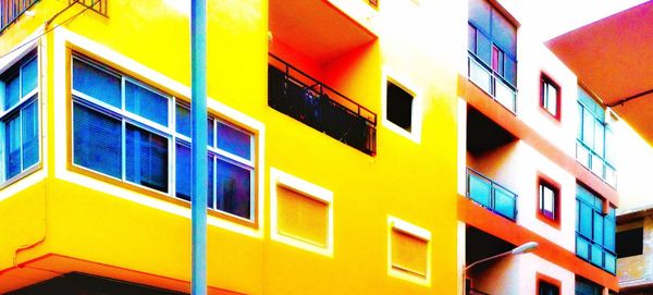 Low angle view of illuminated building