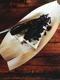 Close-up of ice cream on table