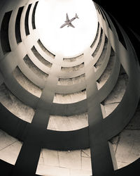 Low angle view of spiral staircase of building