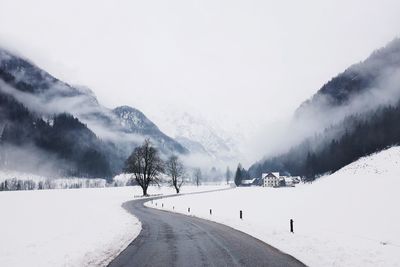 Panoramic view of landscape against sky during winter