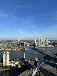 High angle view of cityscape against sky