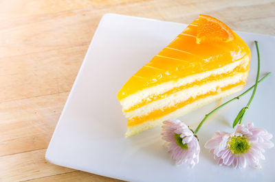 Close-up of cake on plate