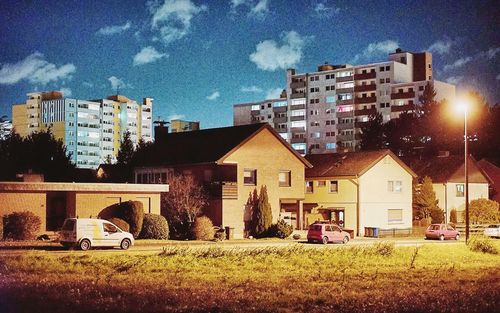 Residential buildings against sky